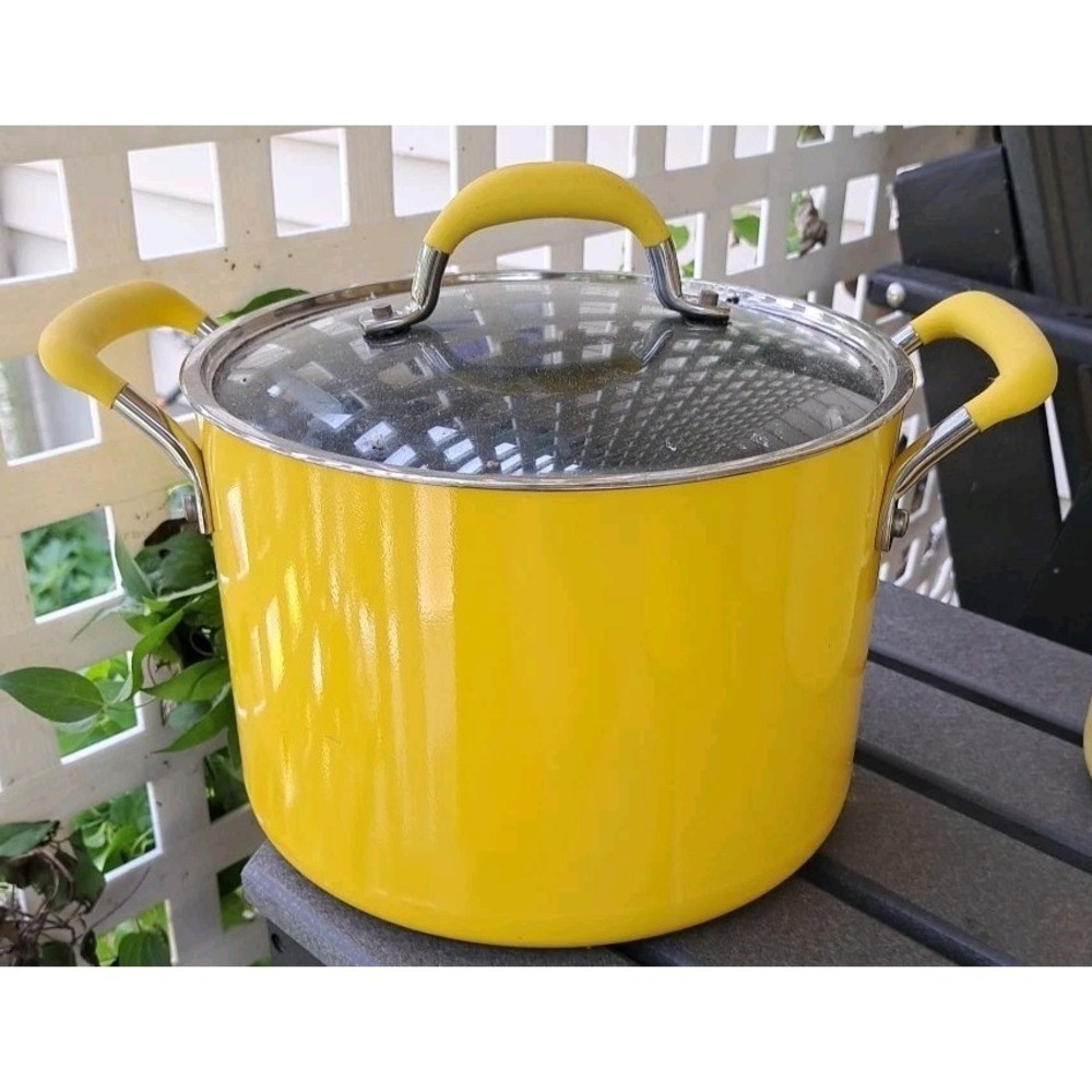 Farberware Millennium 8QT Nonstick Yellow Enamaled Pot Stock Pot